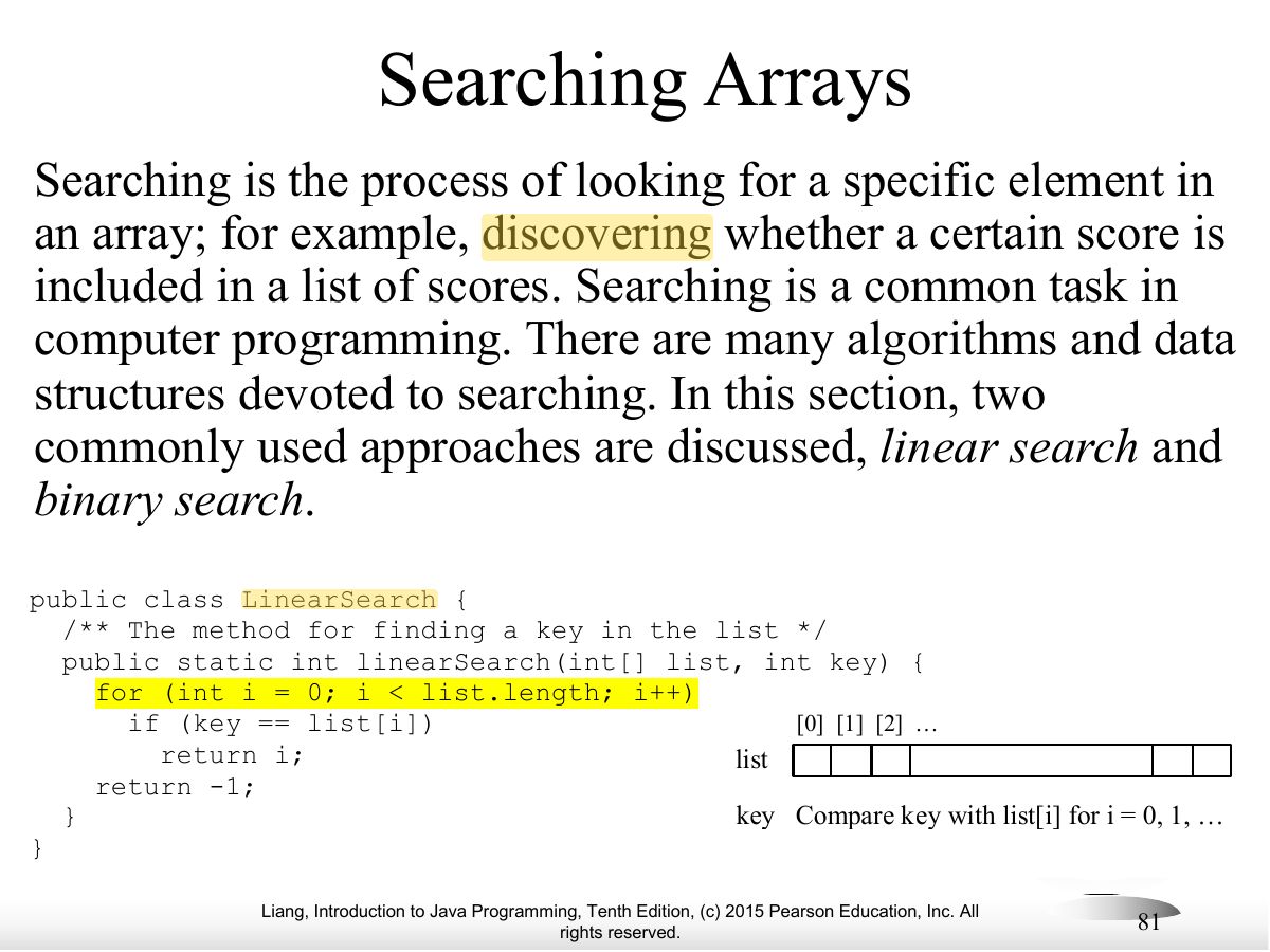 Slide 76: Searching Arrays