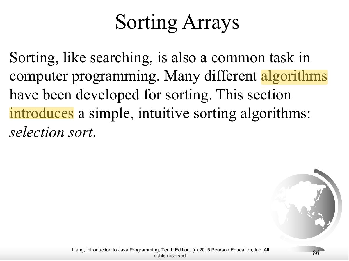 Slide 81: Sorting Arrays