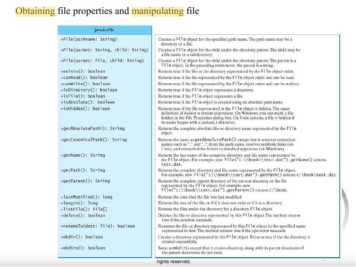 Slide 4: Obtaining file properties and manipulating file