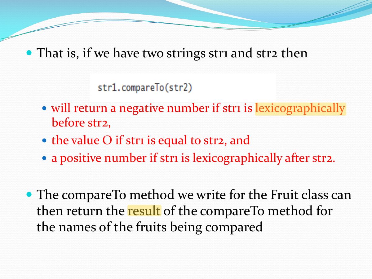 Slide 13:  That is, if we have two strings str1 and str2 then