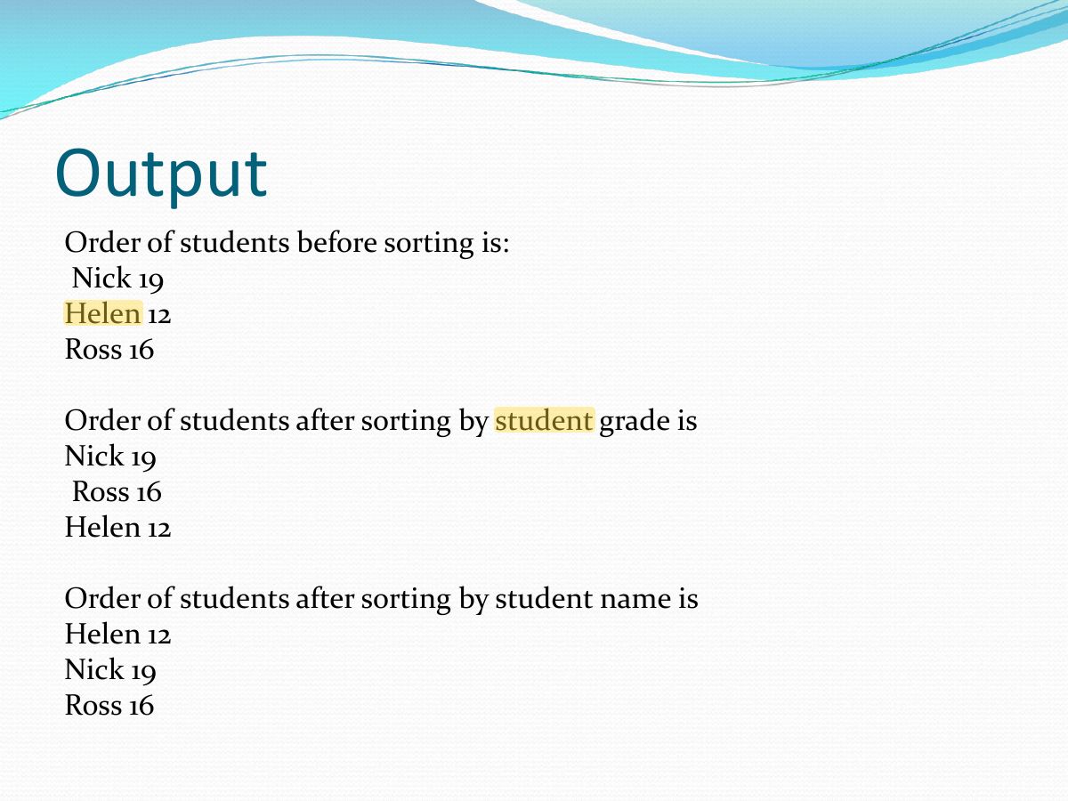 Slide 19: Output