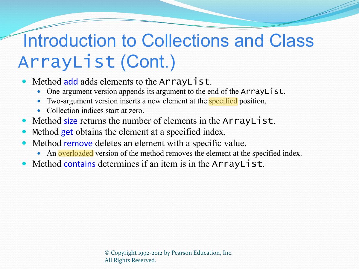 Slide 19: Introduction to Collections and Class ArrayList (Cont.)