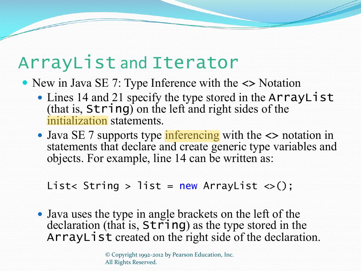 Slide 27: and ArrayList Iterator