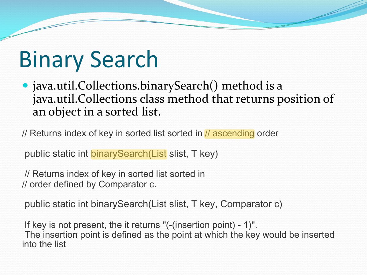 Slide 32: Binary Search