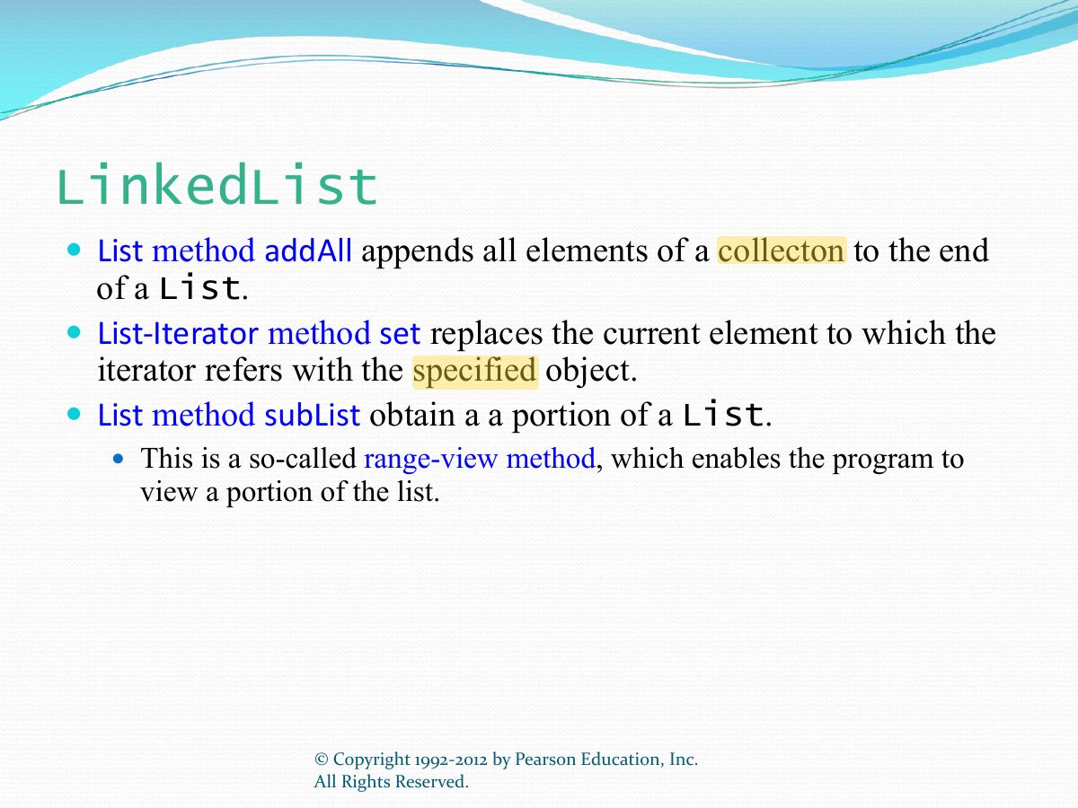Slide 8: LinkedList