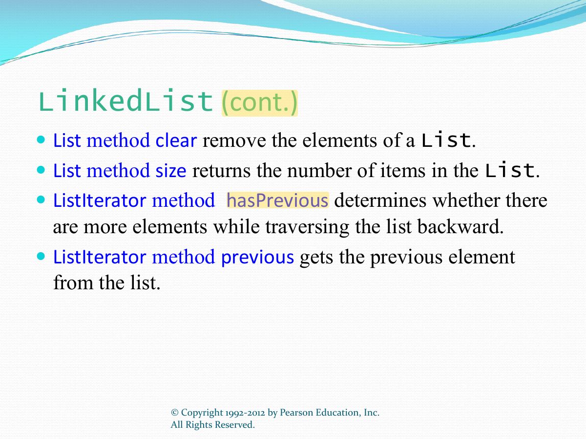 Slide 9: LinkedList (cont.)