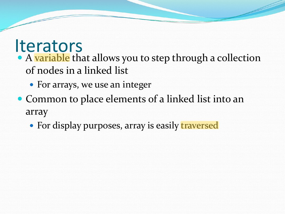Slide 10: Iterators