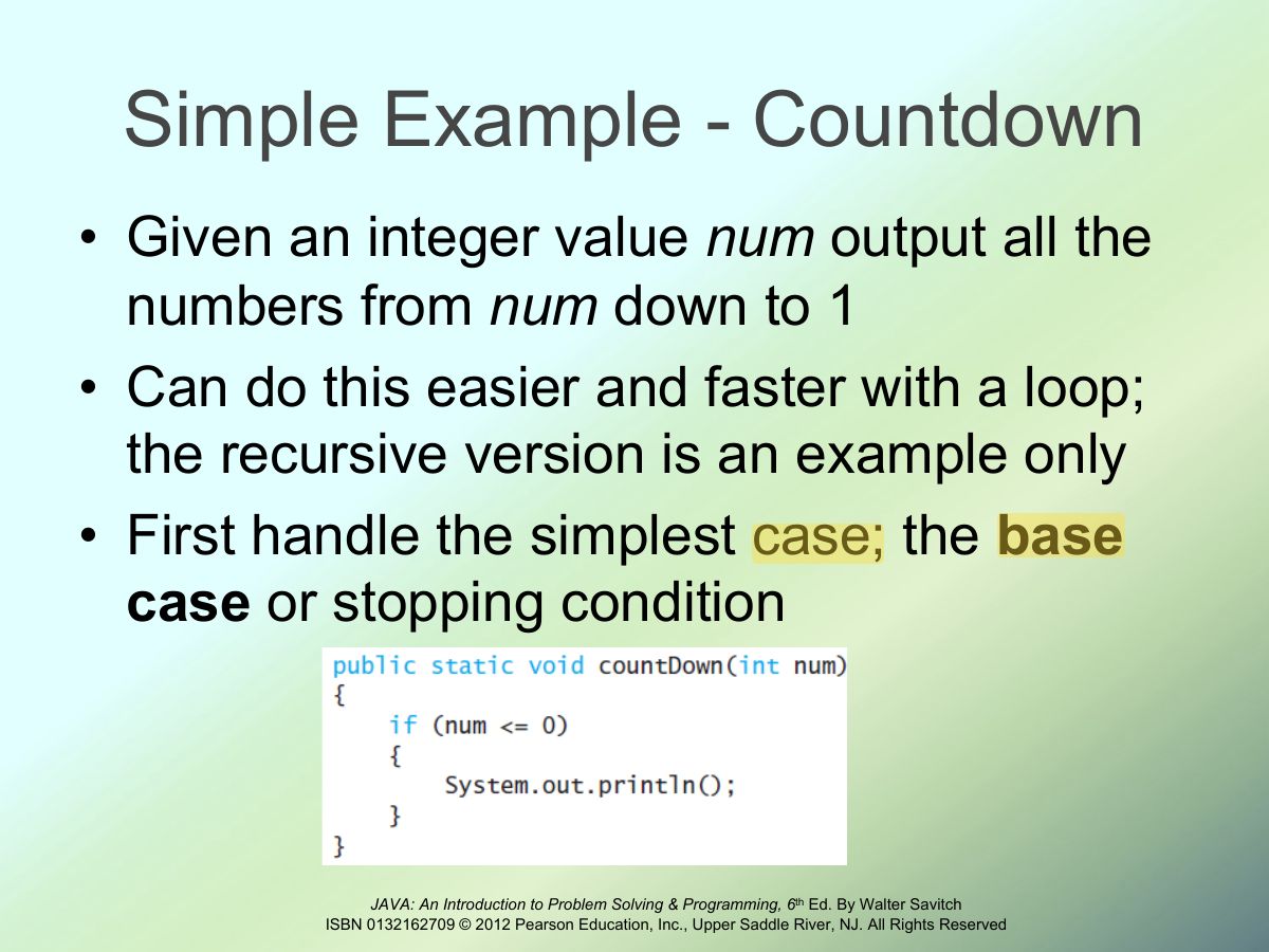 Slide 4: Simple Example - Countdown