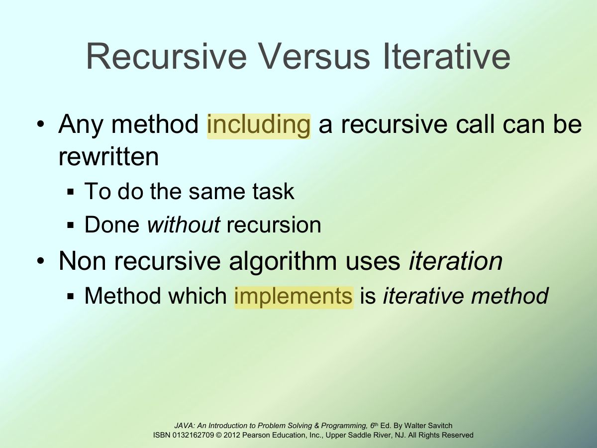 Slide 10: Recursive Versus Iterative