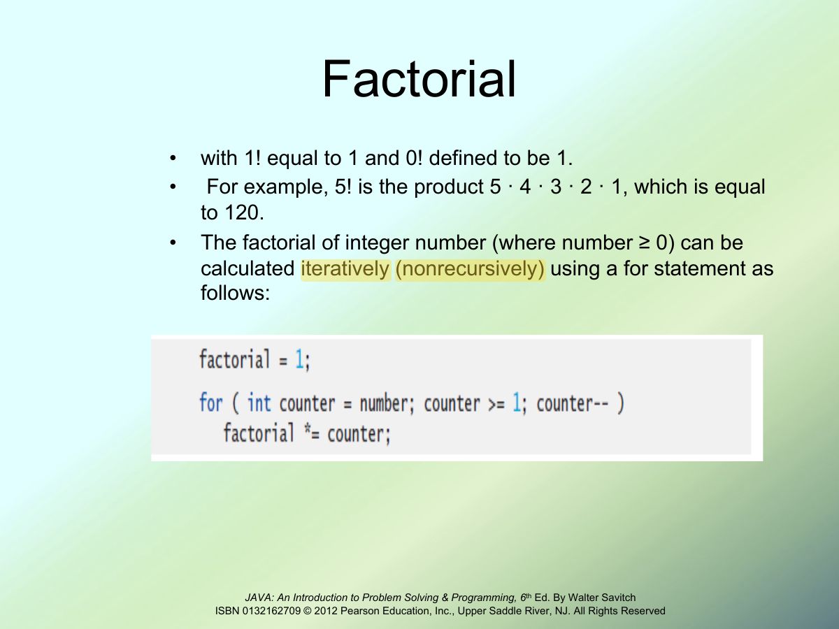 Slide 15: Factorial