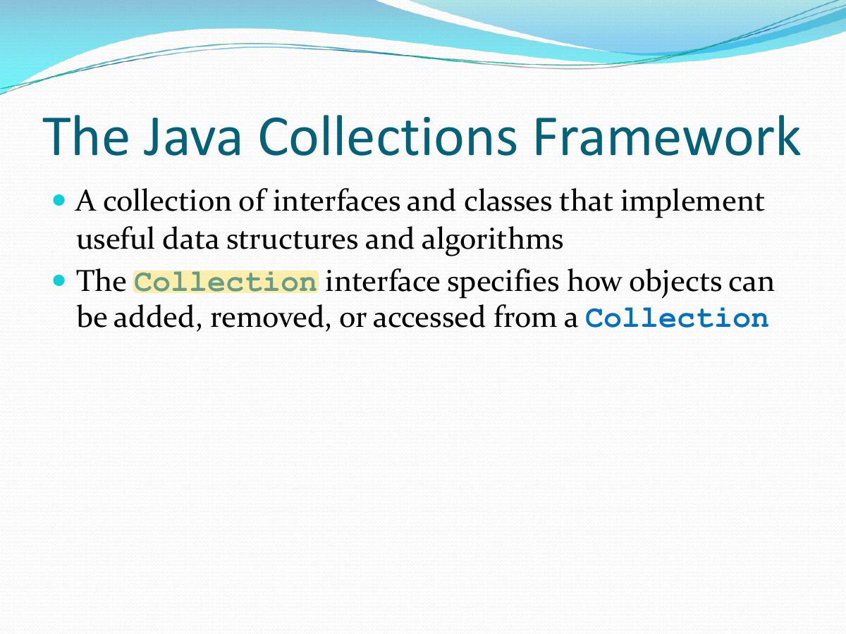 Slide 2: The Java Collections Framework