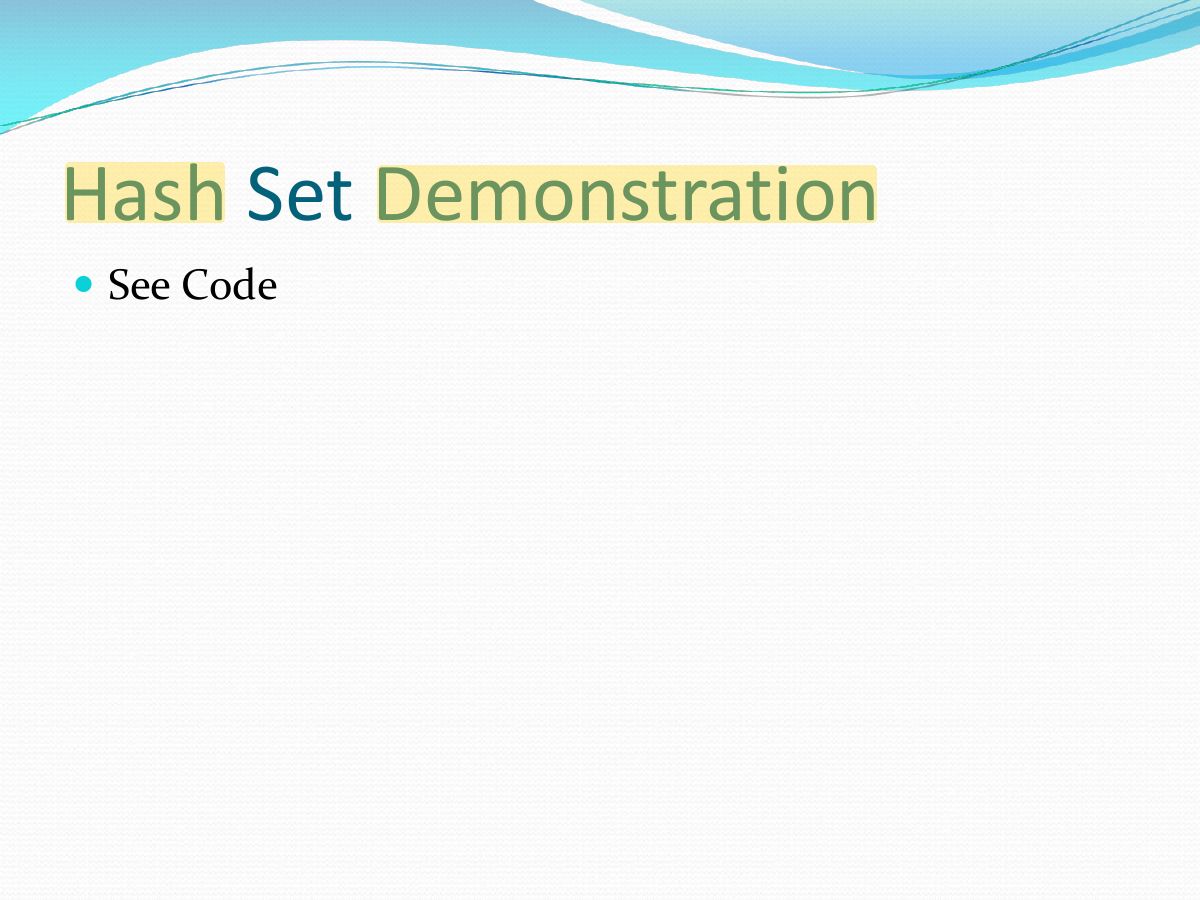 Slide 11: Hash Set Demonstration