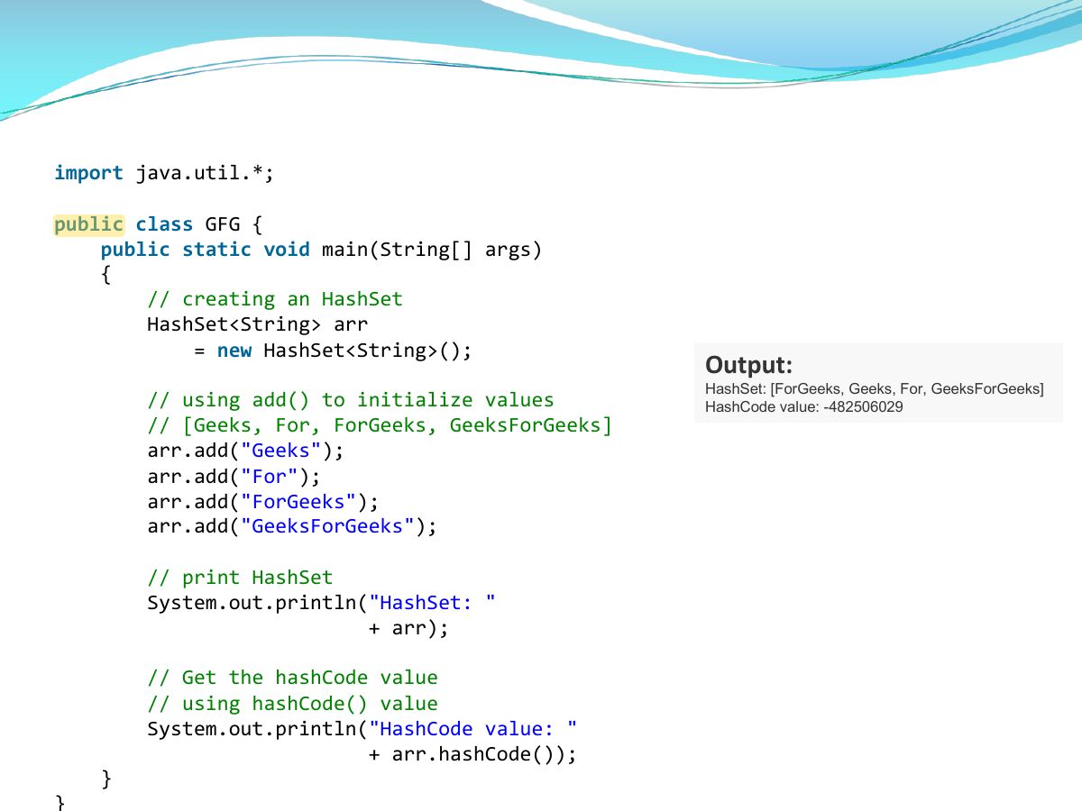 Slide 14: import java.util.*;