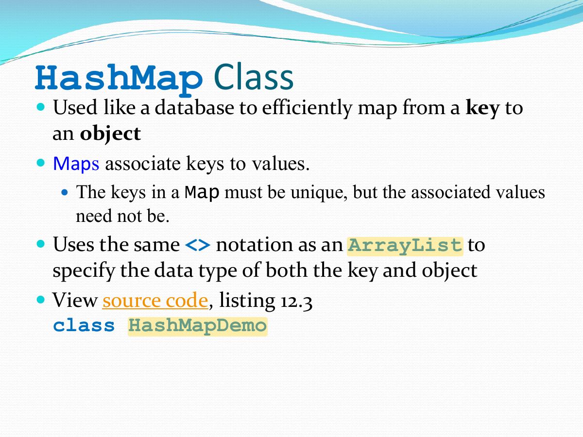 Slide 15: Class HashMap