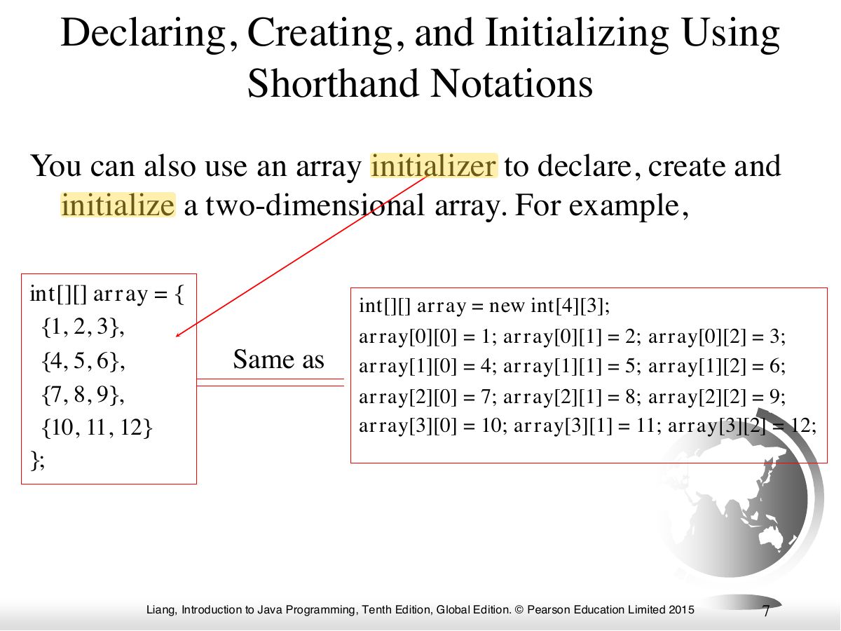 Slide 7: Declaring, Creating, and Initializing Using Shorthand Notations