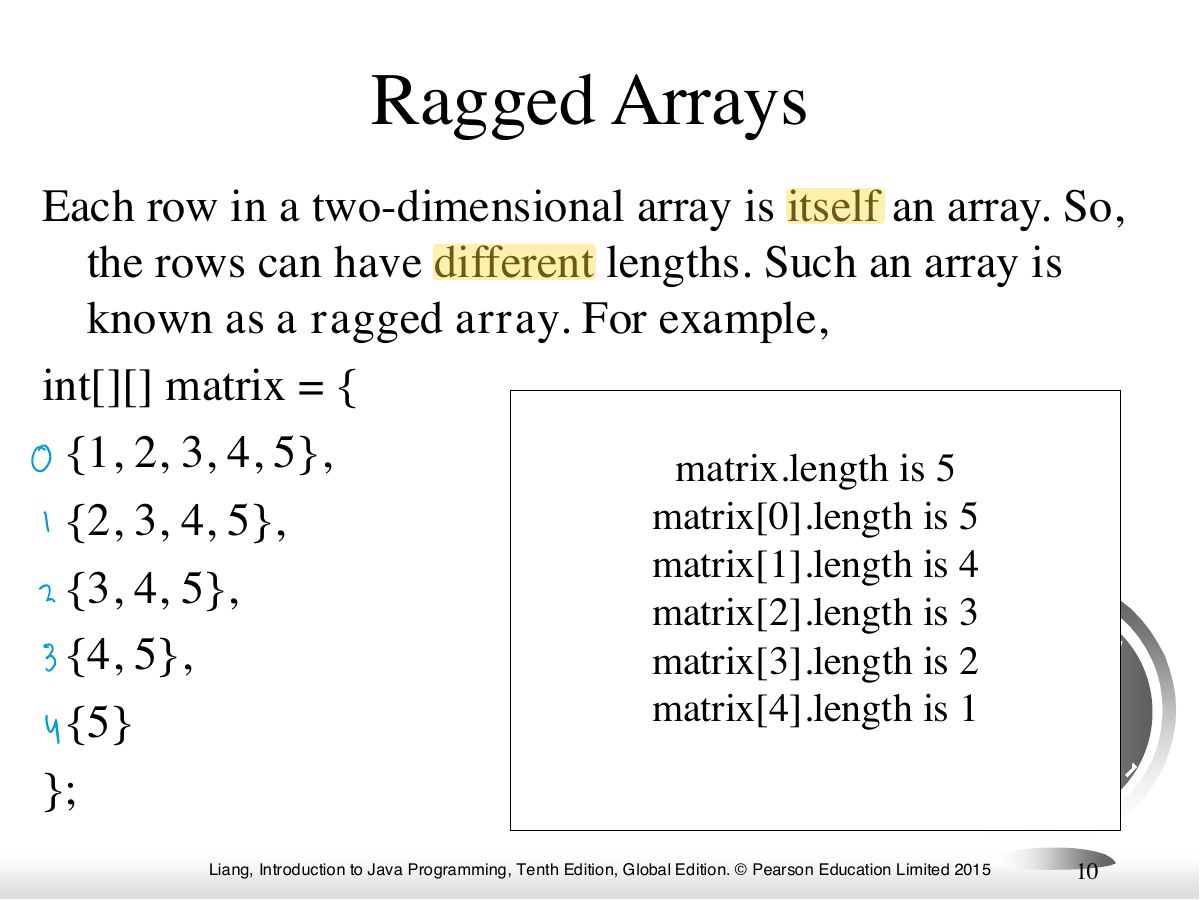 Slide 10: Ragged Arrays