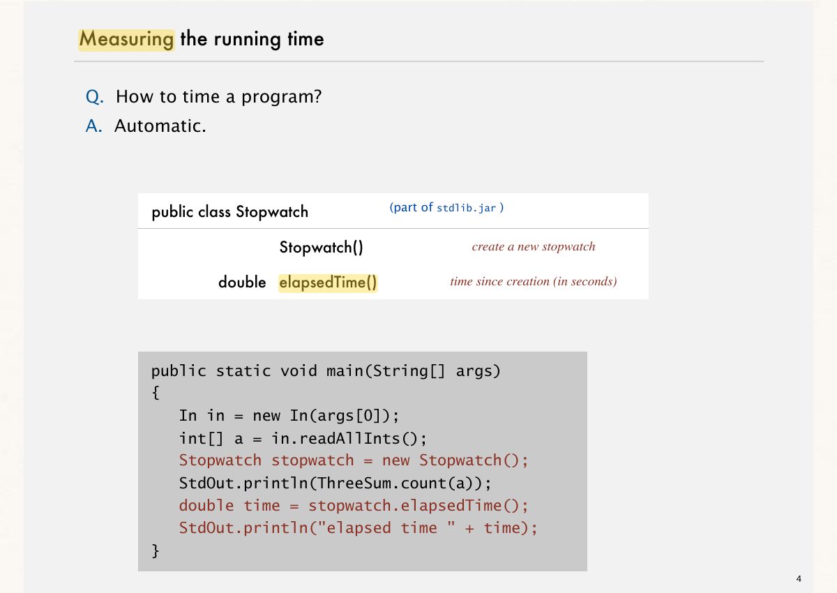 Slide 4: Measuring the running time