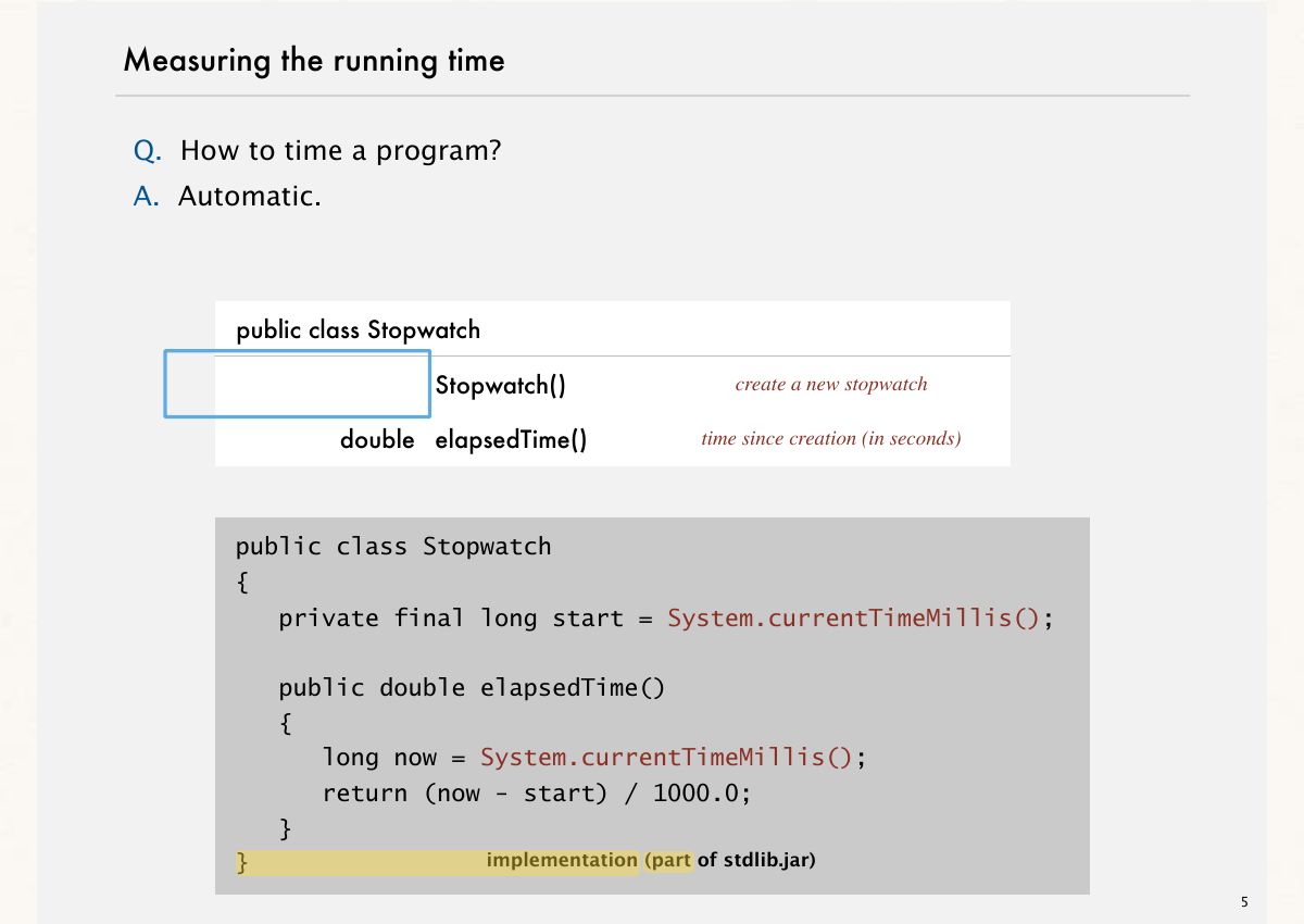Slide 5: Measuring the running time
