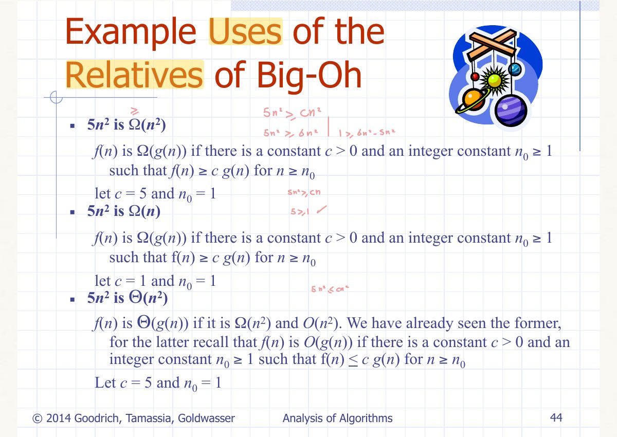 Slide 50: Example Uses of the Relatives of Big-Oh