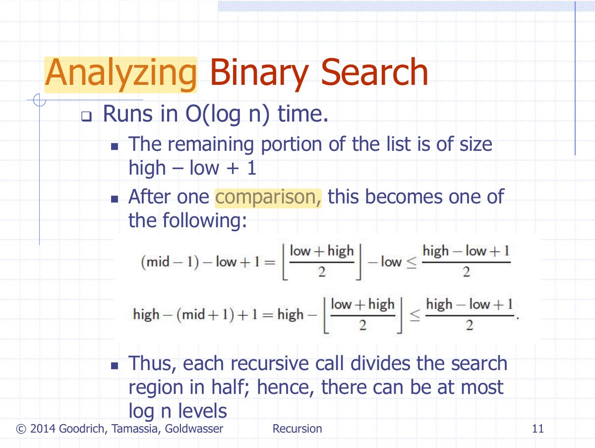 Slide 12: Analyzing Binary Search