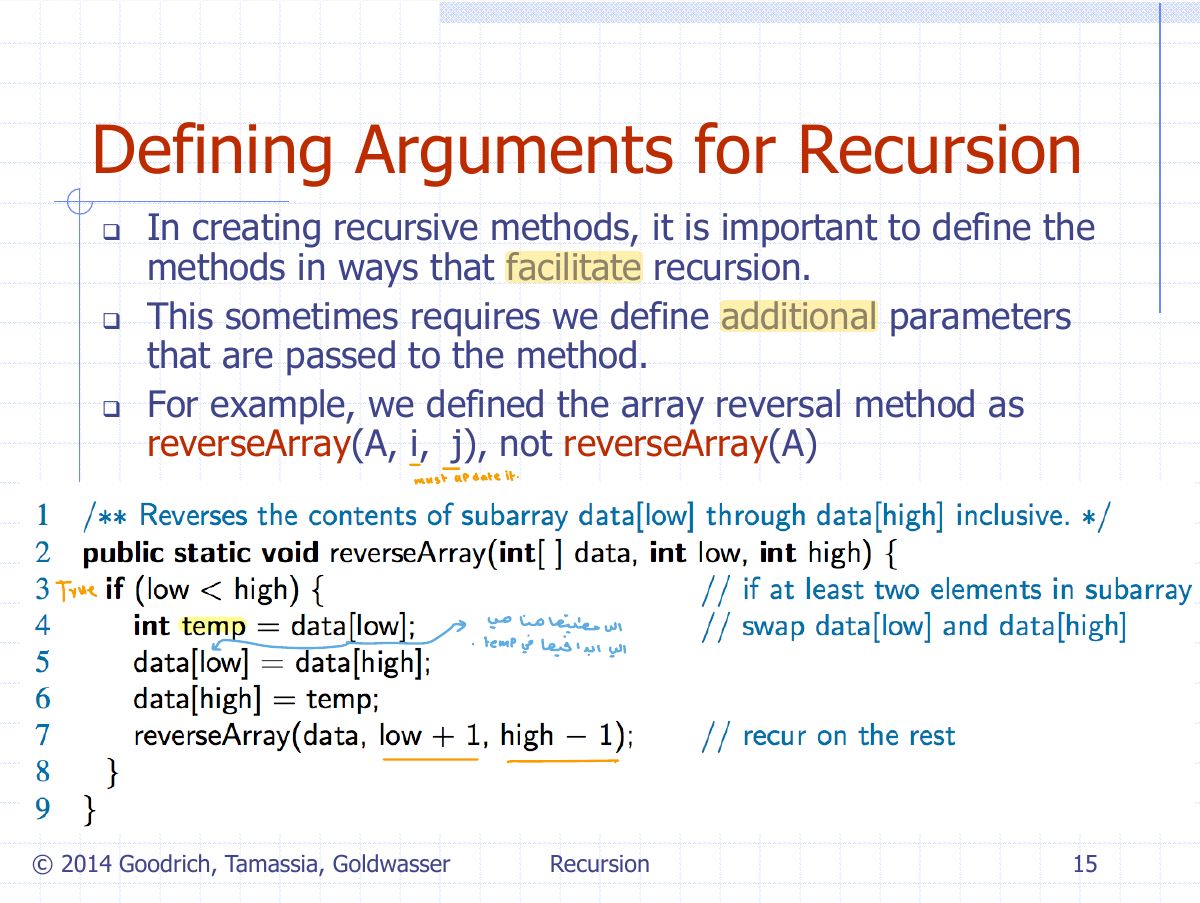 Slide 17: Defining Arguments for Recursion