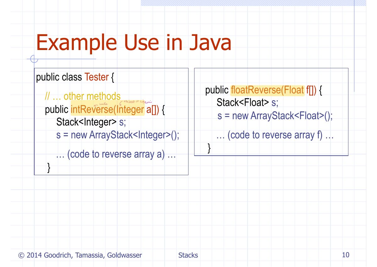 Slide 12: Example Use in Java