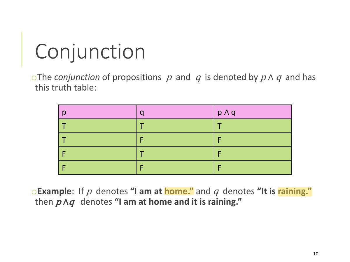 Slide 10: Conjunction