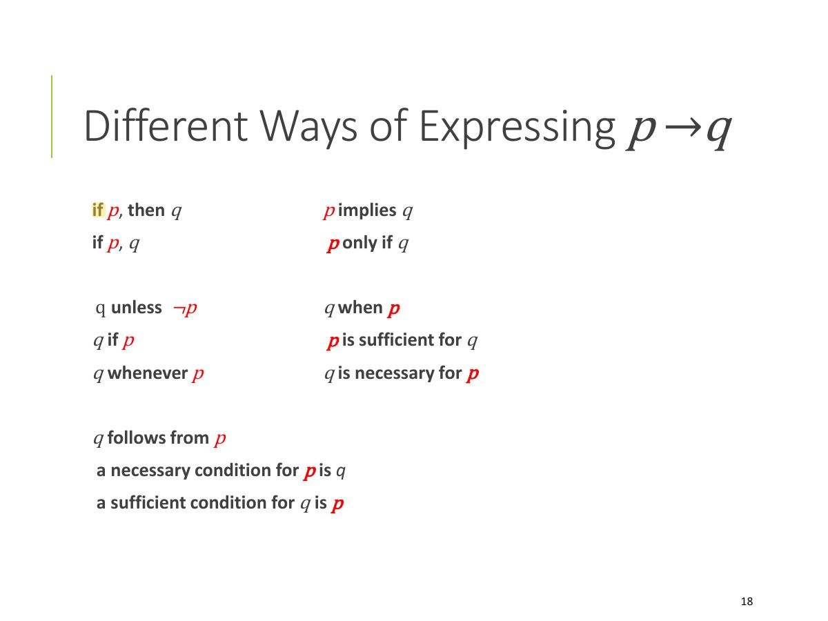 Slide 18: Different Ways of Expressing p q