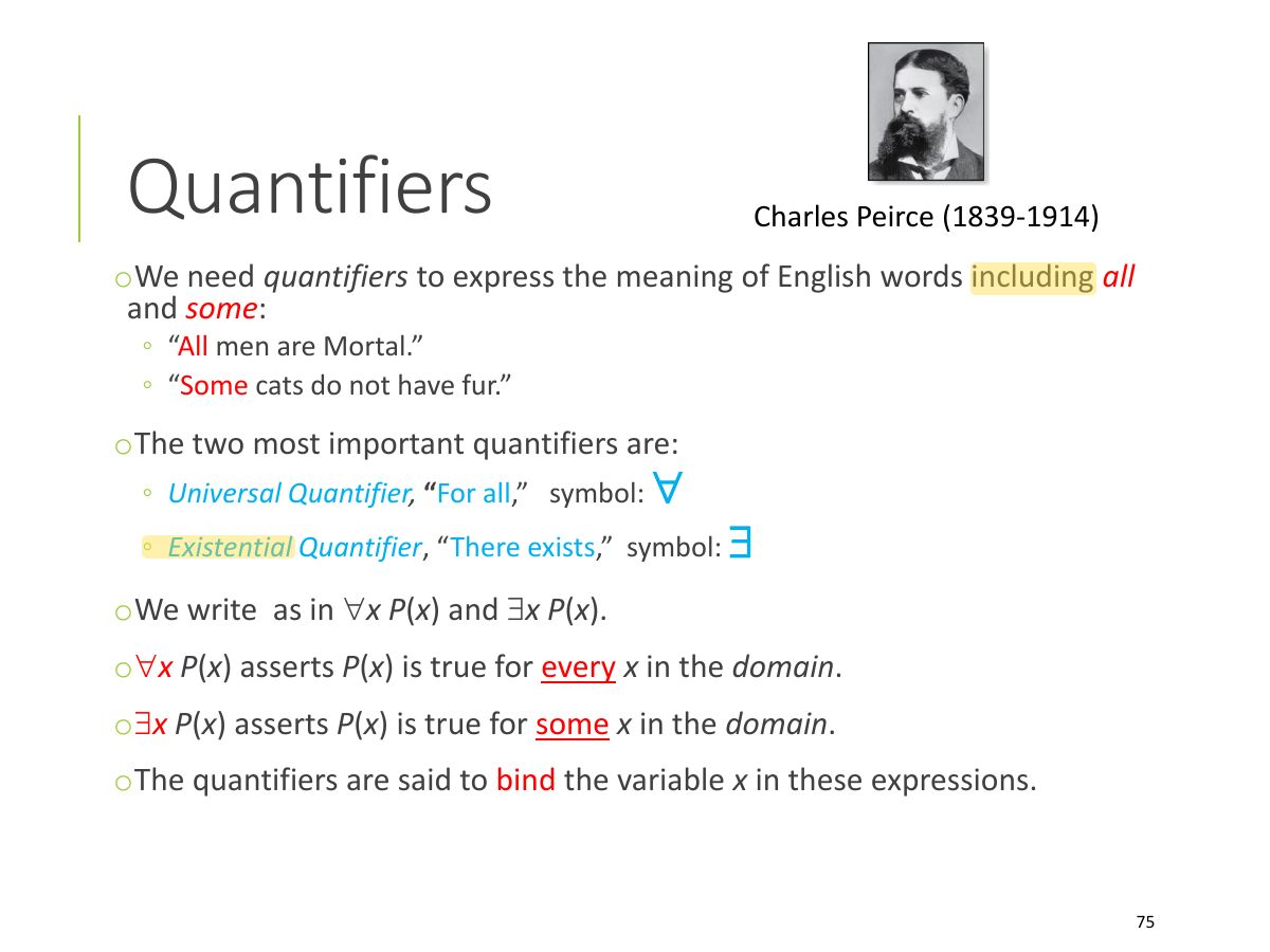 Slide 75: Quantifiers