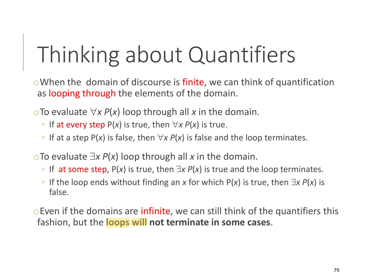 Slide 79: Thinking about Quantifiers