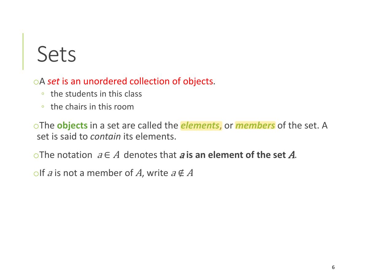 Slide 6: Sets