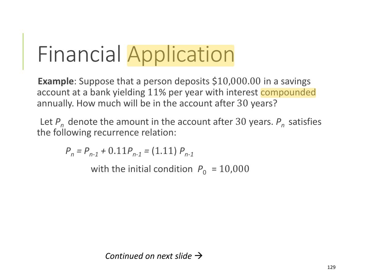 Slide 126: Financial Application
