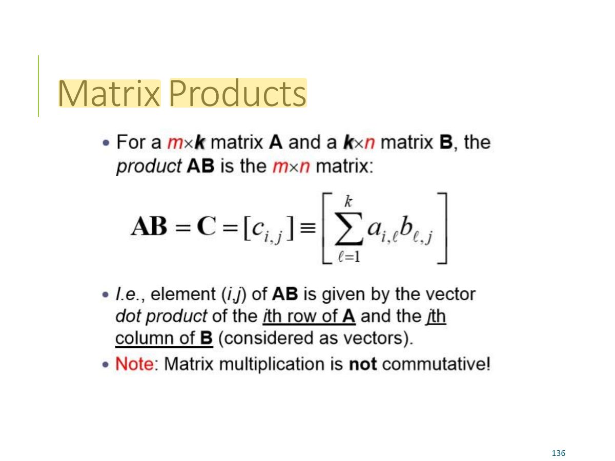 Slide 133: Matrix Products