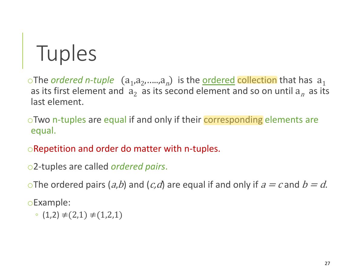 Slide 27: Tuples