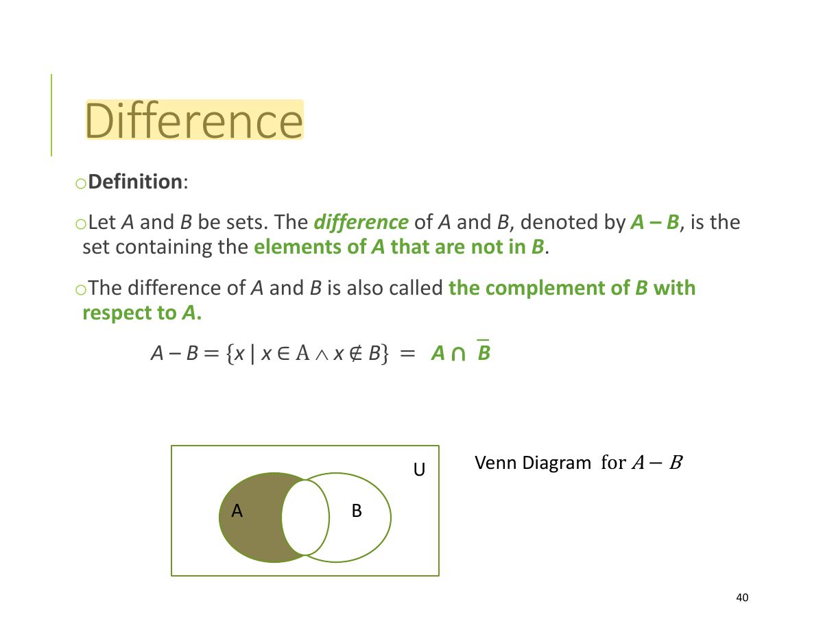 Slide 40: Difference