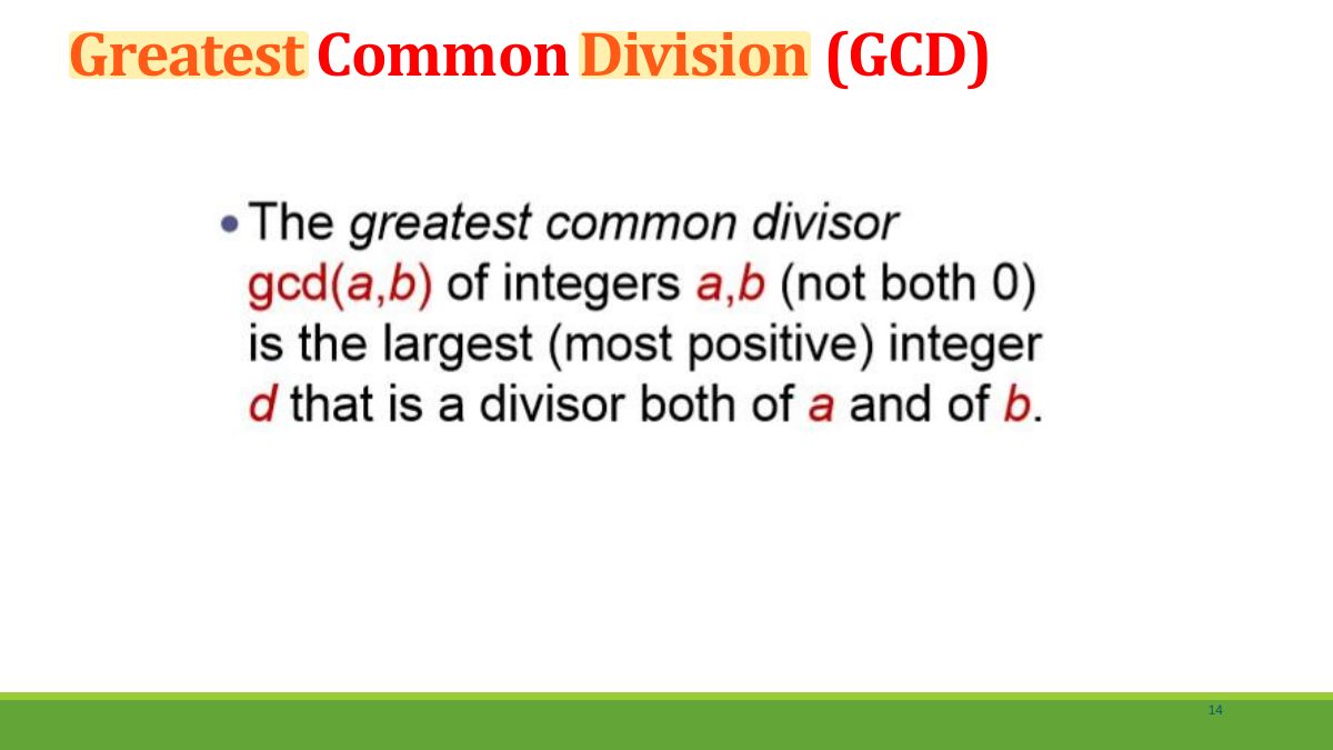 Slide 14: Greatest Common Division (GCD)