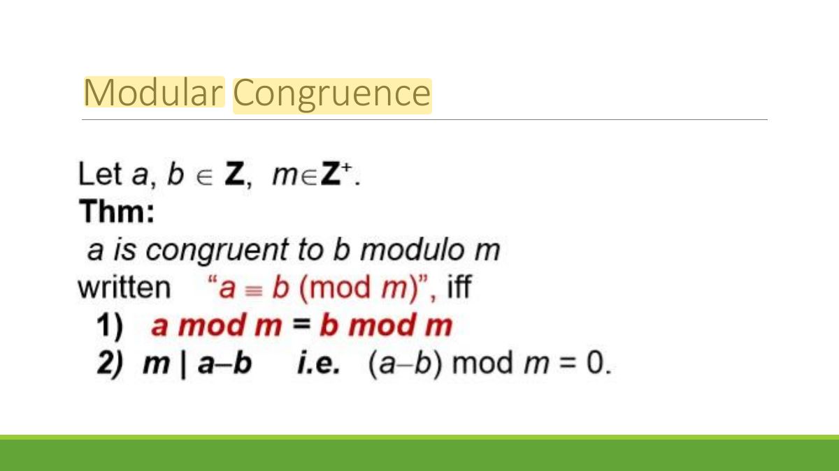 Slide 32: Modular Congruence