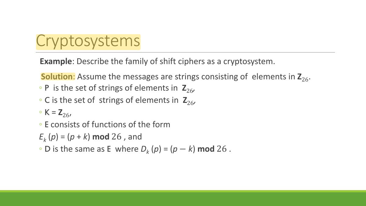 Slide 53: Cryptosystems