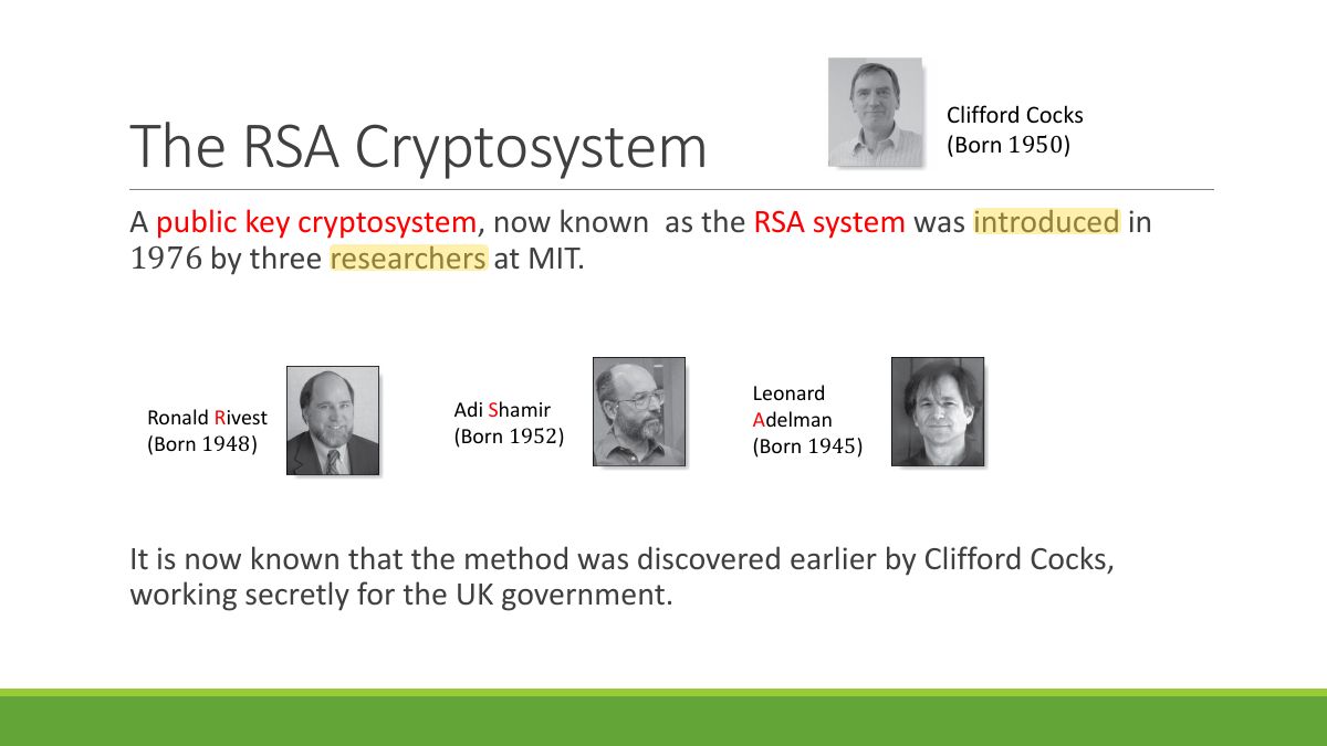 Slide 56: Clifford Cocks