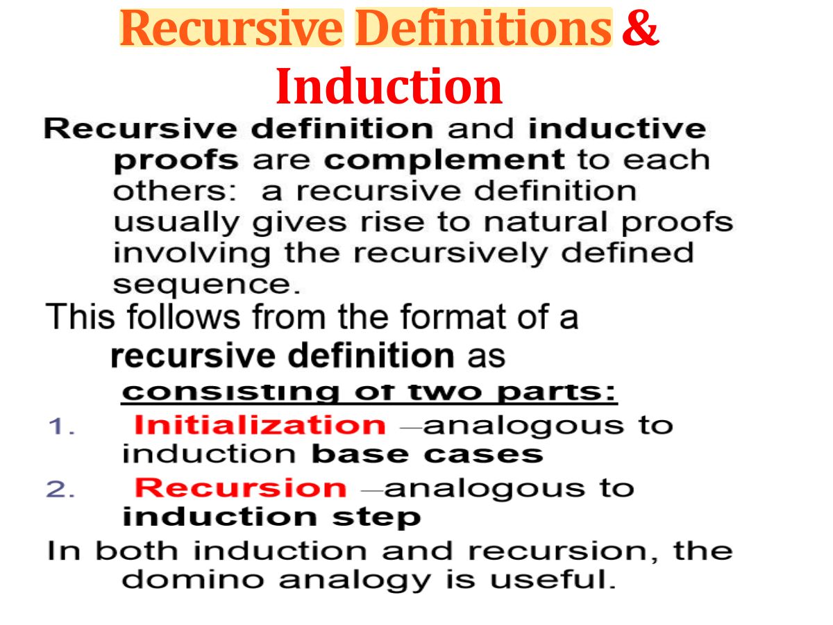 Slide 24: Recursive Definitions & Induction