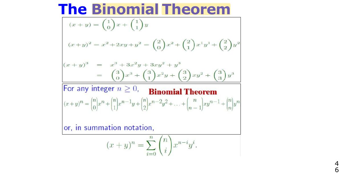 Slide 46: The Binomial Theorem
