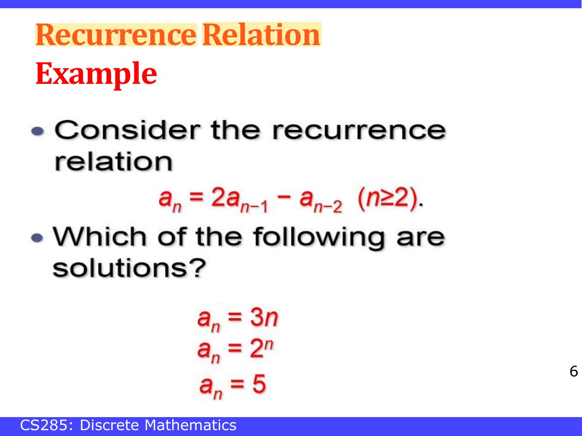 Slide 6: Recurrence Relation Example