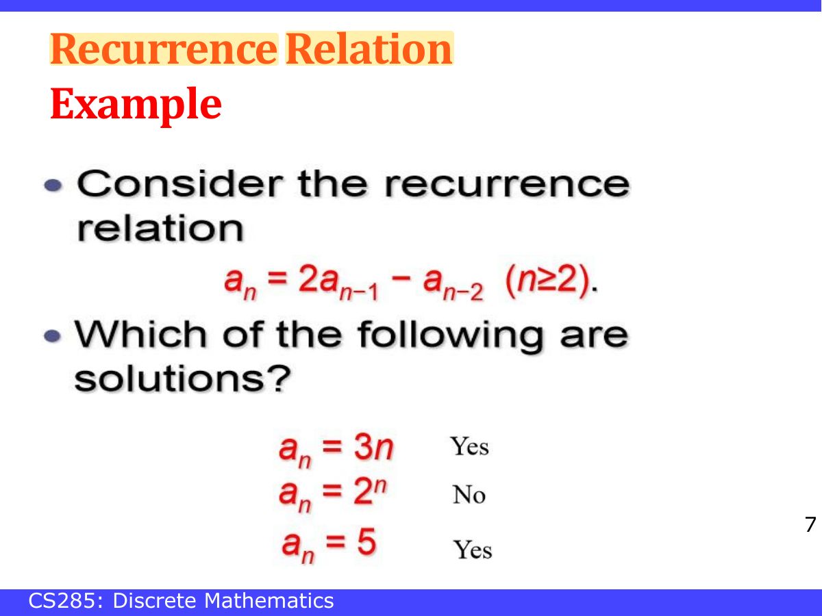 Slide 7: Recurrence Relation Example