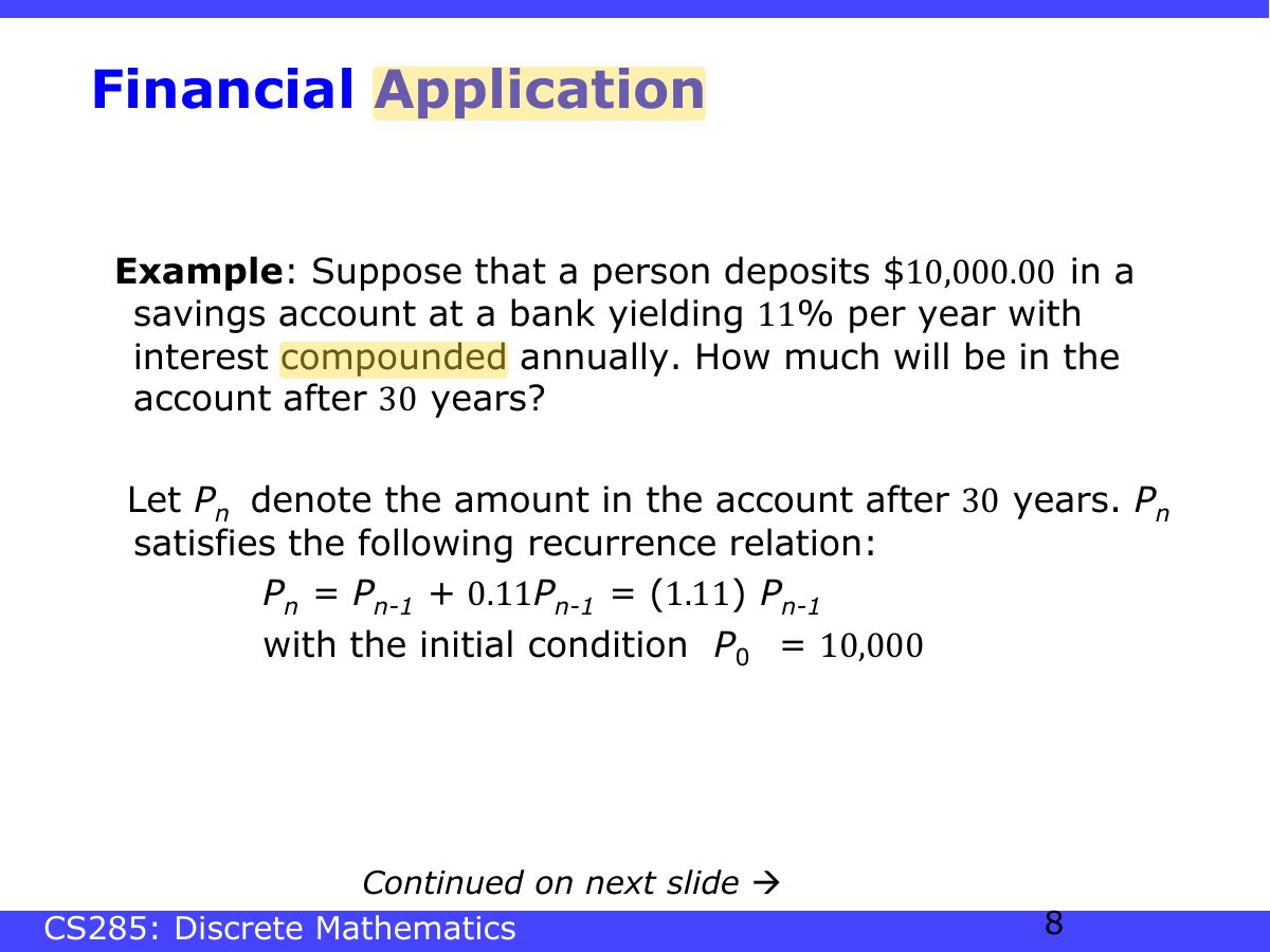 Slide 8: Financial Application