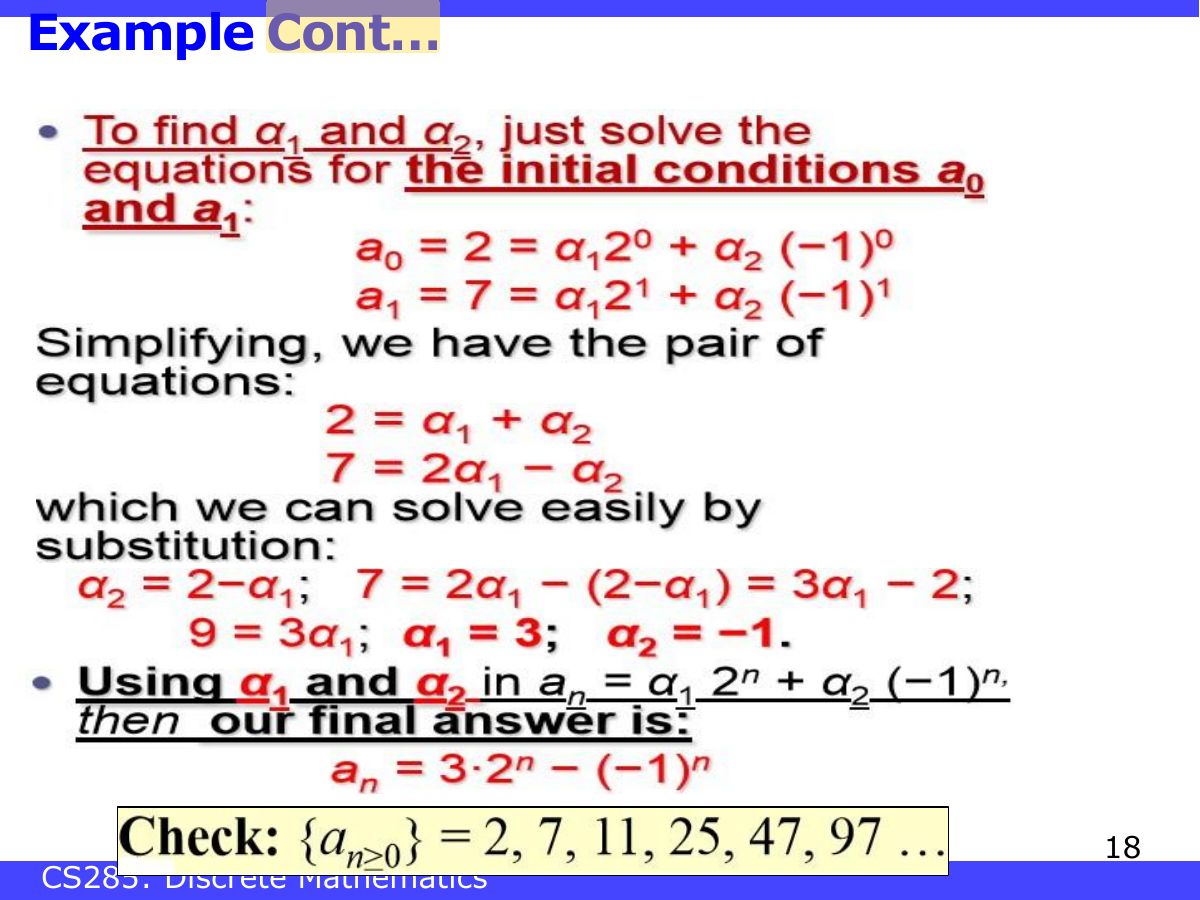 Slide 18: Example Cont...