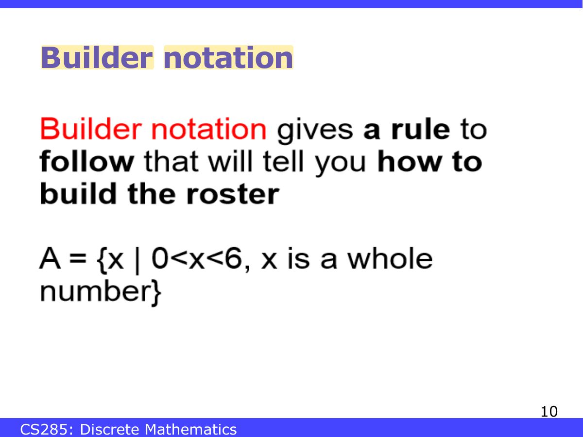 Slide 10: Builder notation