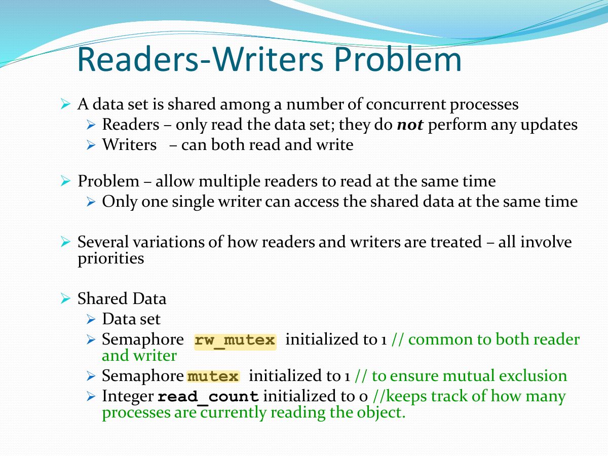 Slide 31: Readers-Writers Problem
