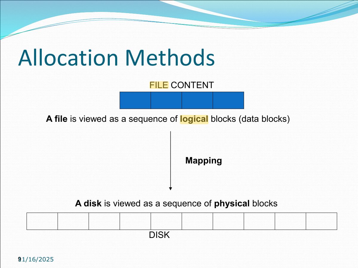 Slide 9: Allocation Methods