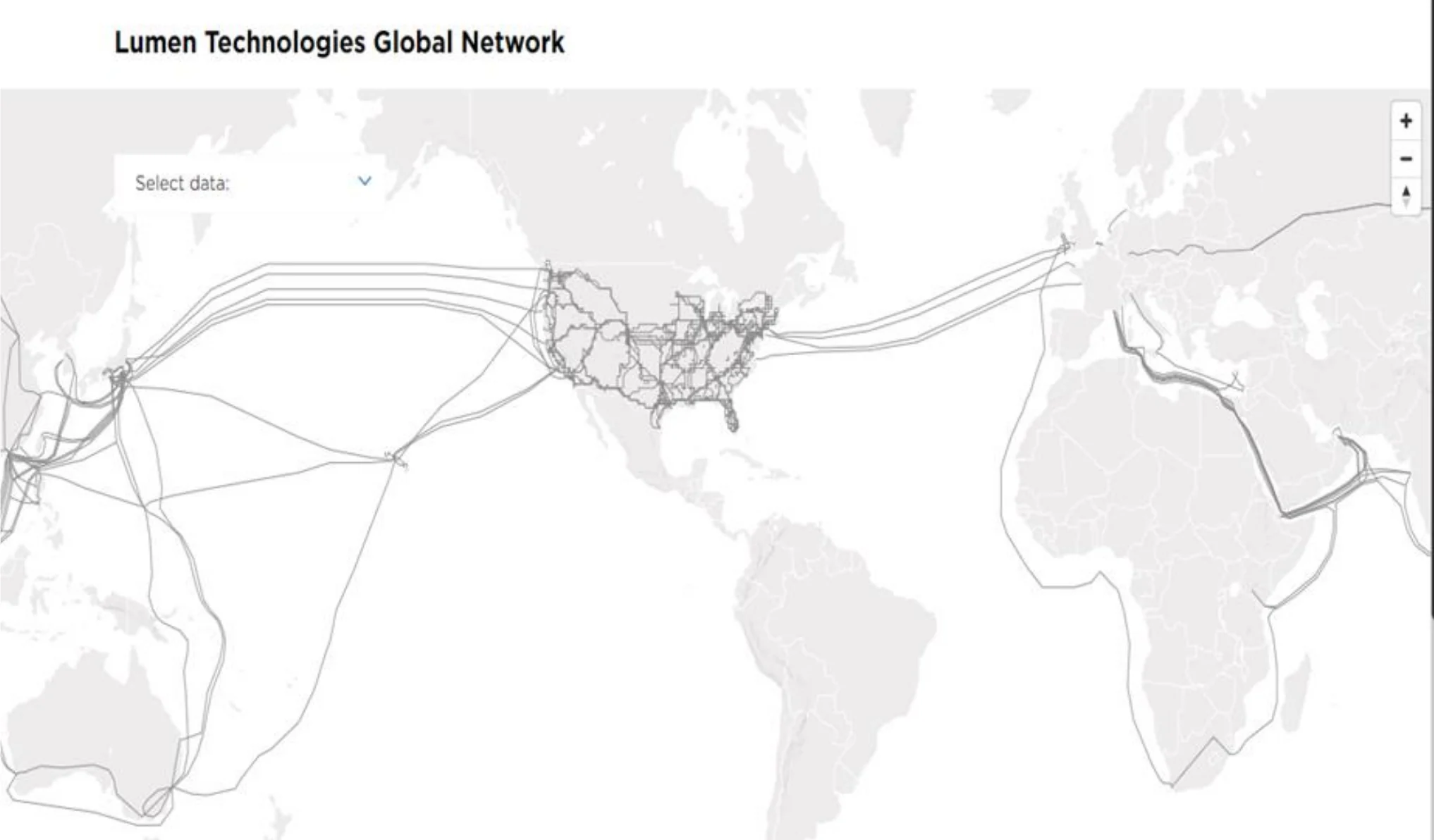 Map of Lumen Technologies’ global network of undersea and land links