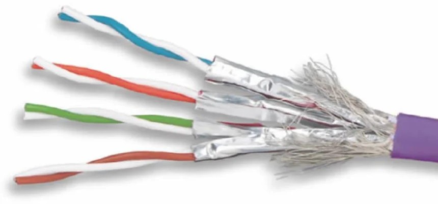 A shielded CAT8 cable